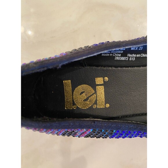 L.e.i Shoes Rainbow Flats Sparkle Women’s Slip-on Size 6 NWOT Stylish Fun Unique - Picture 8 of 9